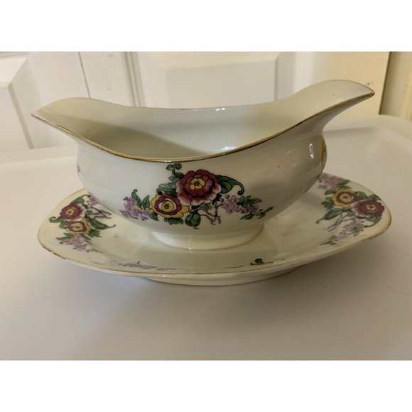 Lucien Michelaud Fres Limoges France 1908-1962‎ gravy boat with underplate - Picture 6 of 10